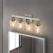 Modern 4-Light Bathroom Vanity Light Fixture - Brushed Nickel Finish with Clear Glass Shades, Perfect for Bathroom, Vanity, and Dressing Area Lighting (No Bulbs) - DTYStore