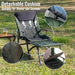 Camping Lounge Chair with Detachable Footrest, Portable Folding Reclining Camping Chair with Adjustable backrest for Indoor and Outdoor Camping Beach Hiking Fishing, Green+black - DTYStore