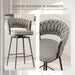 360°Swivel Bar Chairs set of 2, equipped with soft cushioned backrest counter stool, metal leg modern luxury kitchen chair, suitable for family dining, kitchen island - DTYStore