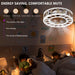 Caged Ceiling Fan with Lights Remote Control,Semi -embedded Modern Ceiling fans, 6 Speeds Reversible Blades, 4 LED Bulbs Include(White) - DTYStore