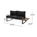 Sterling V sahpe Outdoor Aluminum V-Shaped 5 Seater Sofa Set with Cushions - DTYStore