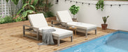 Outdoor Lounge Chairs Set of 2, 5-Position Chaise Lounge Outdoor, Patio Chaise Lounge with Cushion & Adjustable Backrest, Pool Lounge Chairs Set of 2 for Backyard, Deck, and Lawn, Gray - DTYStore