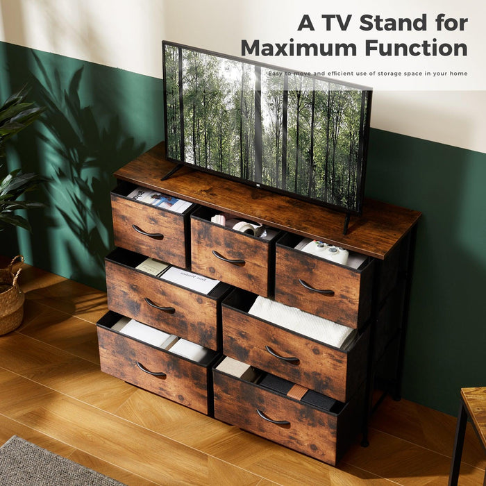 7 storage Spaces, assembled wardrobe lockers, bedroom furniture lockers,brown - DTYStore
