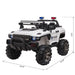 Big Size 53"L 2-Seater 12V Police Car Ride-on Truck with Remote Control and Siren, Battery-Operated Electric Car for Kids with Suspension, MP3 Player, Lights, Music, Horn, White - DTYStore