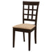 Cappuccino and Beige Lattice Back Dining Chair (Set of 2) - DTYStore