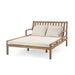 Outdoor Daybed, Patio Daybed with Four Pillows, Wooden Outdoor Bed with Curved Armrests for Poolside, Backyard, Garden (Light Teak+Beige Cushion) - DTYStore