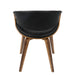 Symphony Mid-Century Modern Dining/Accent Chair in Walnut Wood and Black Faux Leather by LumiSource - DTYStore