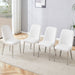 4 modern dining chairs, smooth PU leather backrest and silver-toned metal legs for a comfortable home experience for kitchens, bedrooms and offices. - DTYStore