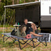 Outsunny 2 Person Folding Camping Cot for Adults, 50' Extra Wide Outdoor Portable Sleeping Cot with Carry Bag, Elevated Camping Bed, Beach Hiking, Grey - DTYStore