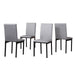 Noyes Faux Leather Seat Metal Frame Dining Chairs, Set of 4, Gray - DTYStore