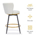 Counter Height Bar Stools Set of 2, 360° Swivel Upholstered Barstools with Backs and Metal Legs, 26' H Seat Height, Velvet Fabric,Goldy Footrest - DTYStore