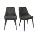 Set of 2 Microfiber Upholstered Dining Chairs, Grey - DTYStore
