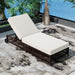 Outdoor Lounge Chair Set of 2, Patio Chaise Lounge with 5-Position Backrest, Rattan Outdoor Lounge Chair with Cushion and Wheels for Poolside, Backyard, Garden (Brown+Beige) - DTYStore