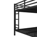 Metal Queen over Queen Bunk Bed for Teens and Adults,Space-Saving/Noise Reduced/No Box Spring Needed, Black - DTYStore