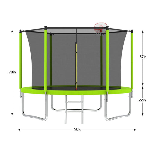 8FT TRAMPOLINE Green Default -DTYStore