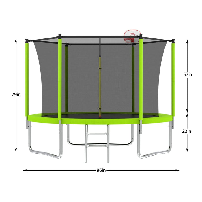 8FT TRAMPOLINE Green Default -DTYStore
