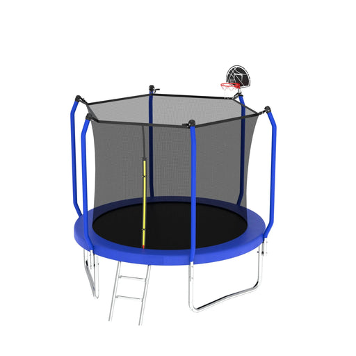 8FT Trampoline with Basketball Hoop,  ASTM Approved Reinforced Type Outdoor Trampoline with Enclosure Net - DTY Store