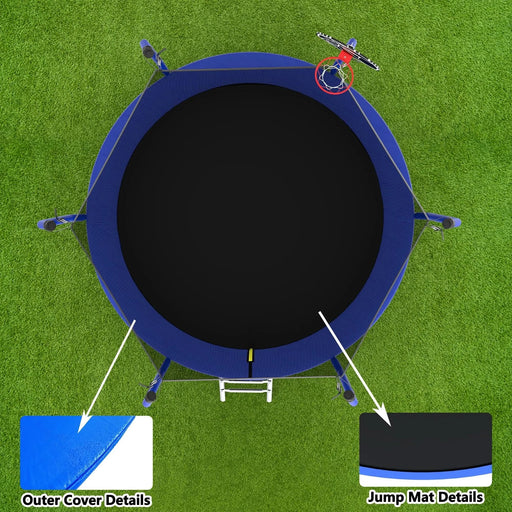 8FT Trampoline with Basketball Hoop,  ASTM Approved Reinforced Type Outdoor Trampoline with Enclosure Net- DTY Store