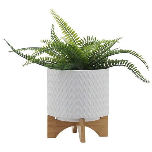 8' CHEVRON PLANTER W/ STAND, WHITE Default -DTYStore