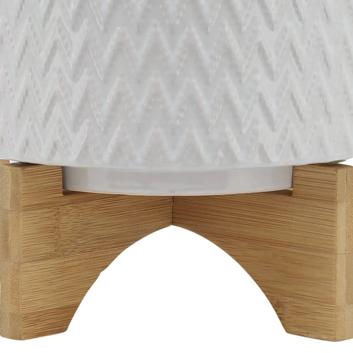 8' CHEVRON PLANTER W/ STAND, WHITE Default -DTYStore