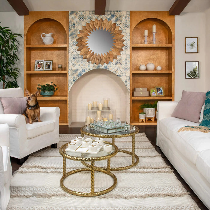 8' CHEVRON PLANTER W/ WOOD STAND, BEIGE Default -DTYStore