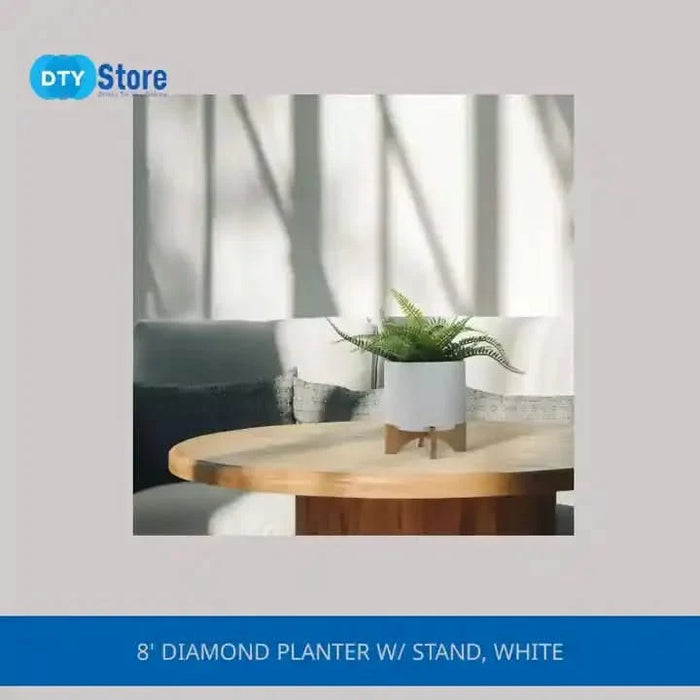 8' DIAMOND PLANTER W/ STAND, WHITE Default -DTYStore
