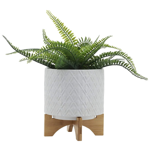 8' DIAMOND PLANTER W/ STAND, WHITE Default -DTYStore