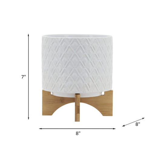 8' DIAMOND PLANTER W/ STAND, WHITE Default -DTYStore