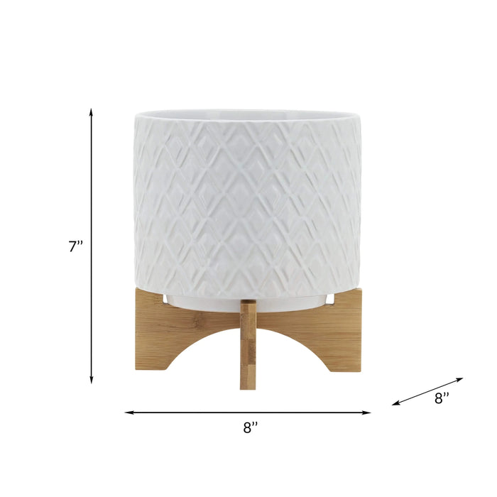 8' DIAMOND PLANTER W/ STAND, WHITE Default -DTYStore