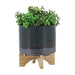 8' DOTTED PLANTER W/ WOOD STAND, GREEN Default -DTYStore