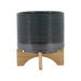 8' DOTTED PLANTER W/ WOOD STAND, GREEN Default -DTYStore