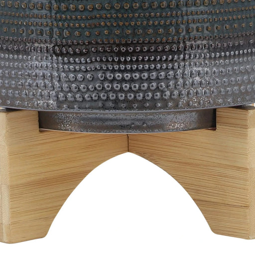 8' DOTTED PLANTER W/ WOOD STAND, GREEN Default -DTYStore