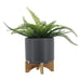 8' PLANTER W/ WOOD STAND, MATTE GRAY Default -DTYStore