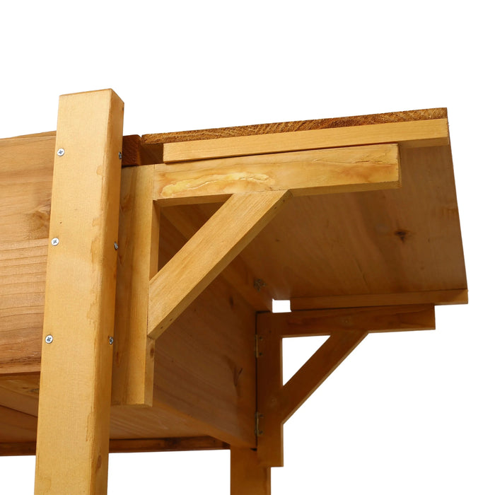 8 Pockets Horticulture Raised Garden Bed Elevated Wood Planter Box Stand with Foldable Side Table and Storage Shelf for Herb/Vegetables/Flowers Default -DTYStore