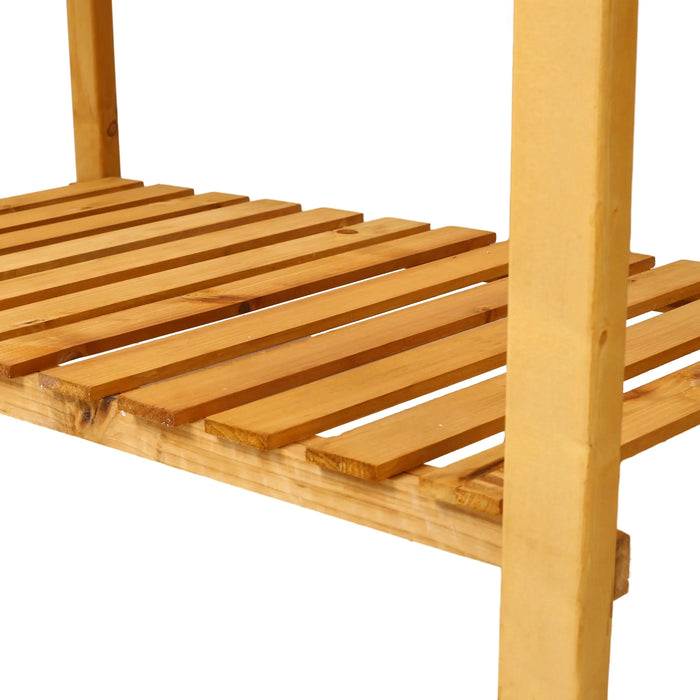 8 Pockets Horticulture Raised Garden Bed Elevated Wood Planter Box Stand with Foldable Side Table and Storage Shelf for Herb/Vegetables/Flowers Default -DTYStore