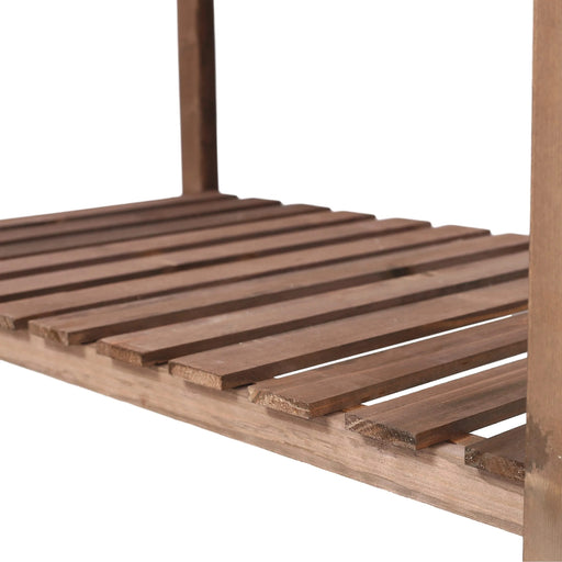 8 Pockets Horticulture Raised Garden Bed Elevated Wood Planter Box Stand with Foldable Side Table and Storage Shelf for Herb/Vegetables/Flowers, dark brown color Default -DTYStore