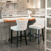 Contemporary Velvet Upholstered Wing-Back Barstools with Button Tufted Decoration and Wooden Legs, and Chrome Nailhead Trim, Leisure Style Bar Chairs,Bar stools, Set of 4 (Beige),SW1824BGx2 cartons - DTYStore