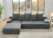 110.25x67'' Modern Upholstered L-Shape Sectional Sofa Couch, Modular Compressed Sofa with Free Combination for Living Room Bedroom, Melange Velvet, Grey - DTYStore