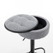 Round Storage Bar Stool Set of 2, Grey Linen Height Adjustable Barstool, 360°Counter Height Swivel Stool, Armless Bar Chair with Metal Frame for Kitchen Counter Dining Living Room - DTYStore