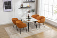 040-Boucle Fabric Dining Chair With Black Metal Legs Set Of 2,Ginger - DTYStore