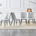 Modern dining chairs are equipped with light gray PU artificial leather backrest cushions and black metal legs, suitable for restaurants,kitchens,and bedrooms.Set of 4pieces (light gray+PU)W1151118943 - DTYStore