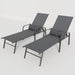 2 Pieces Set Outdoor Patio Swimming Pool Lounge Gray Color with Pillow - DTYStore