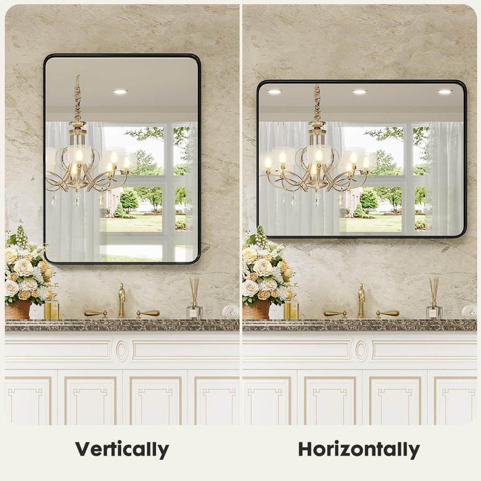 Bathroom Mirror Vanity Mirror for Wall,Aluminum Alloy Framed Wall Mirror Farmhouse,30"Ã—22" - DTYStore