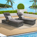 Outdoor Chaise Lounge Chair Set of 2 with Storage Patio Pool Chairs Tanning Lounges for Outside,Beach Rattan Recliners with Adjustable Backrest, Table, Cushion for Poolside Backyard Garden - DTYStore