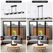 Rectangle Chandelier for Dining Room, 8-Light Black Farmhouse Linear Pendant Light Fixture, Modern Crystal Hanging Lighting Chandelier for Lobby, Kitchen, Bedroom, Living Room, Conference Room, Home