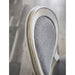 Set of 2 Padded Gray Fabric Dining Chairs in Antique White Finish - DTYStore