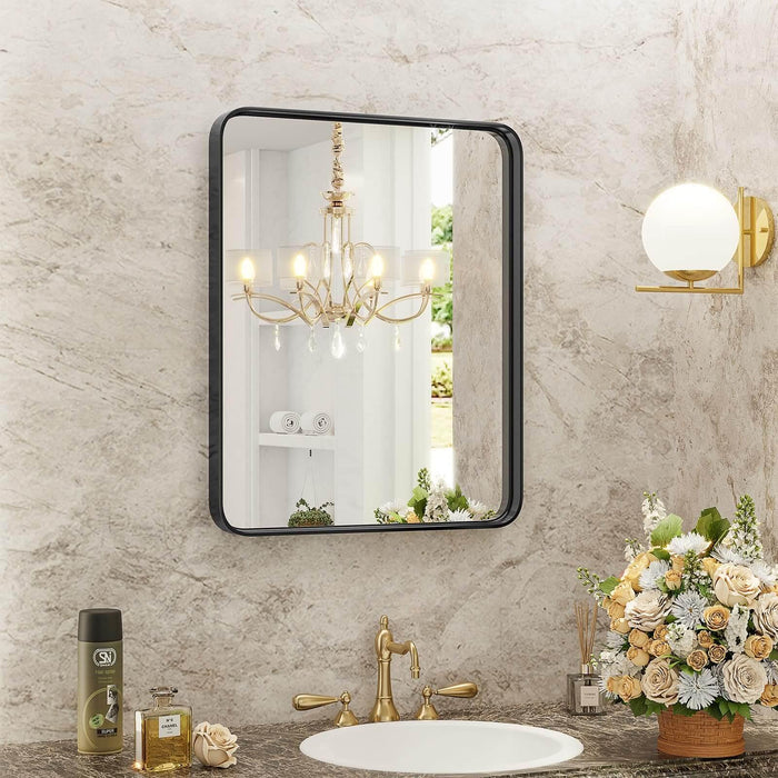 Bathroom Mirror Vanity Mirror for Wall,Aluminum Alloy Framed Wall Mirror Farmhouse,36"Ã—24" - DTYStore