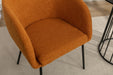 040-Boucle Fabric Dining Chair With Black Metal Legs Set Of 2,Ginger - DTYStore