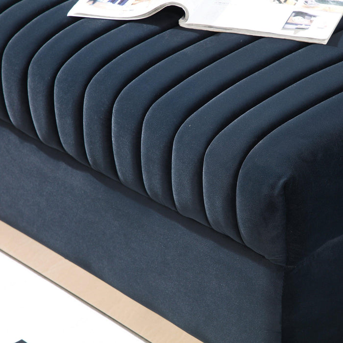 Contemporary Vertical Channel Tufted Velvet Sofa Loveseat Modern Upholstered 2 Seater Couch for Living Room Apartment with 2 pillows,Black - DTYStore