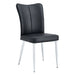 Modern minimalist dining chairs, black PU leather curved backrest and seat cushions,electroplated metal chair legs, suitable for restaurants, bedrooms, and living rooms. A set of 4 chairs.W1512P245567 - DTYStore